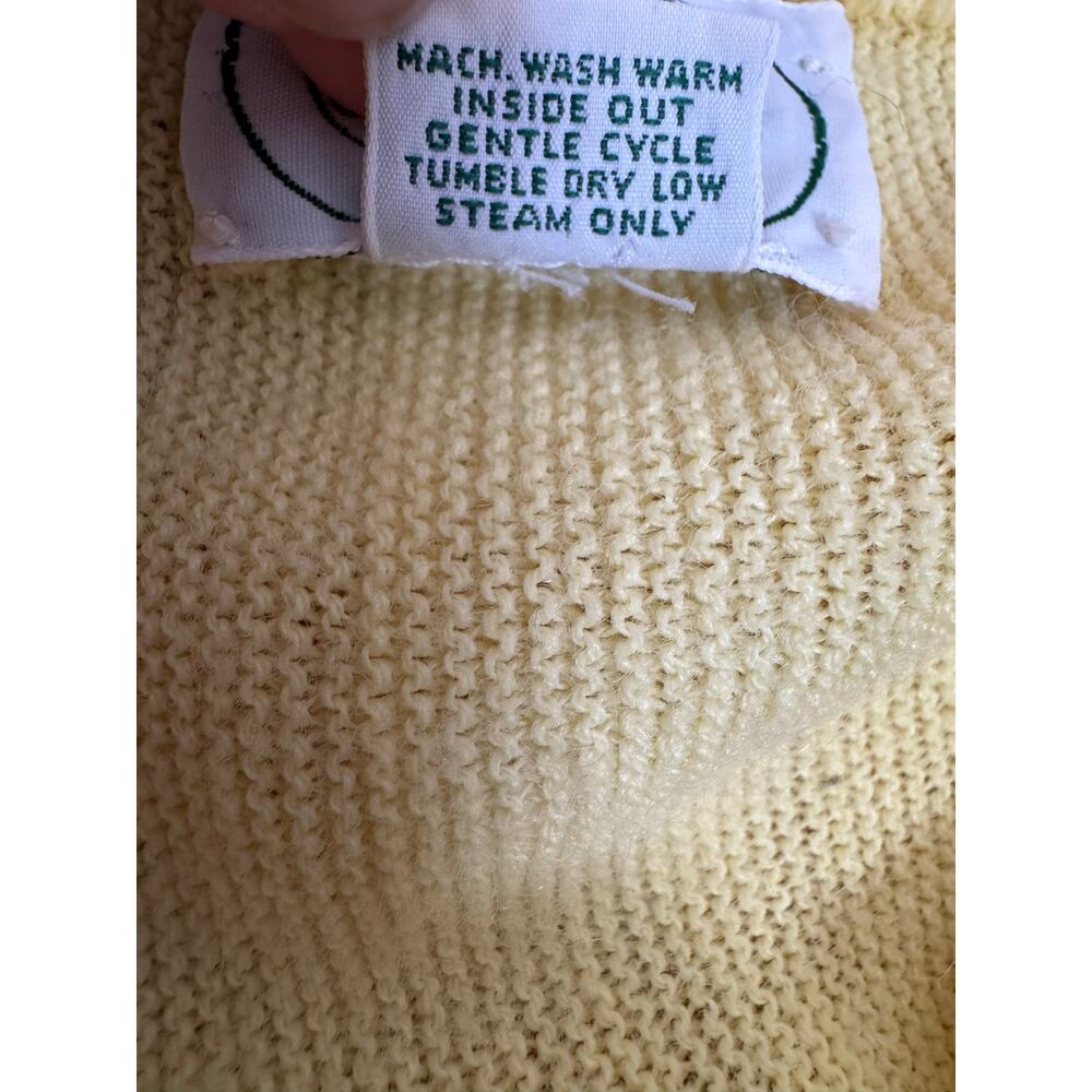 Vintage Izod Lacoste Yellow V Neck Sweater USA Large - Picture 5 of 6